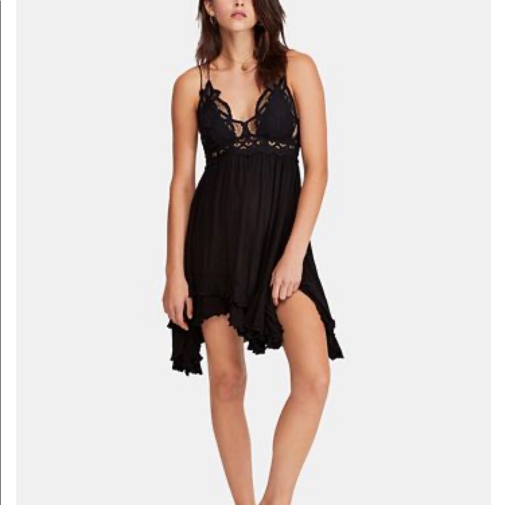 Free People Adella Slip Dress Black (small)